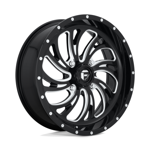 BKT TR 171 47.6x13.6-24 Tires on Fuel Kompressor Gloss Black Milled Wheels