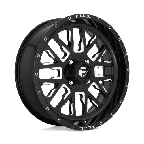 Fuel Off Road Stroke Gloss Black & Milled 18x7 Wheels/Rims (Full Set)