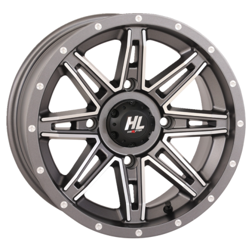 Quadboss QBT889 30x10-14 (8ply) Radial Tires on HL22 Gunmetal Grey Wheels