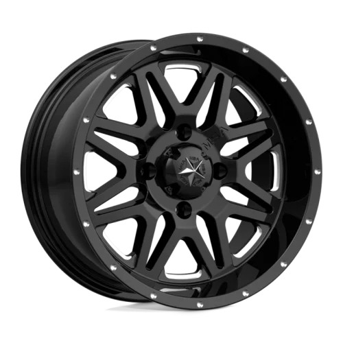 Tusk Terrabite 32x10-16 Radial Tires on MSA M26 Vibe Gloss Black Milled ...