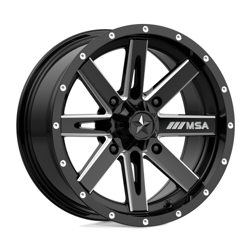 Tusk Terrabite 32x10-16 Radial Tires on MSA M41 Boxer Gloss Black Milled Wheels