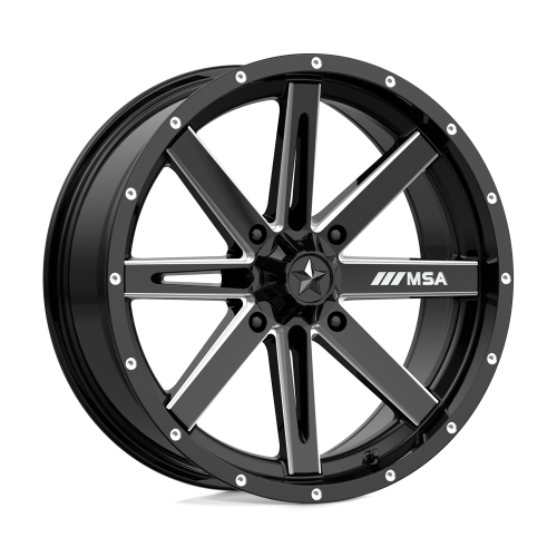 Tiron HS617 TT 33x9.5-16 Tires on MSA M41 Boxer Gloss Black Milled Wheels