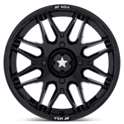 MSA M52 Radar Gloss Black 15x7 Wheels/Rims (Full Set)