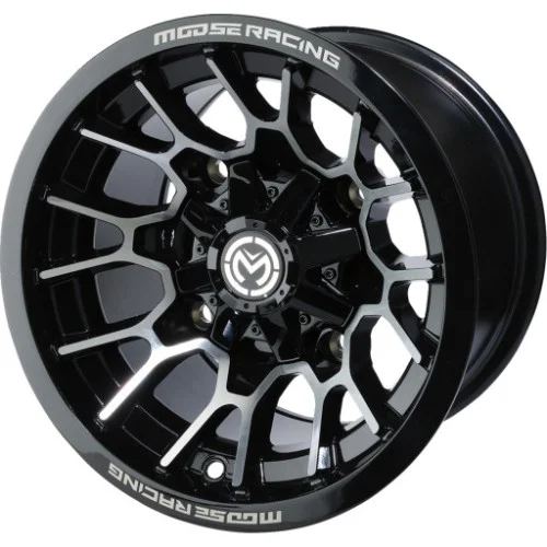 Moose Offroad 24 X Gloss Black 15x7 Wheels/Rims (Full Set)
