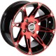 Moose Offroad 387 X Anodized Red/Black 12x7 Wheels/Rims (Full Set)
