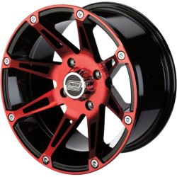 Moose Offroad 387 X Anodized Red/Black 12x7 Wheels/Rims (Full Set)
