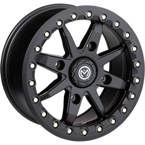 Moose Offroad 544 X Satin Black Beadlock 14x7 Wheels/Rims (Full Set)