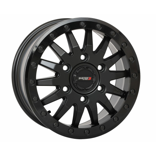 System 3 Offroad SB-8 Matte Black 15x7 Beadlock Wheels/Rims (Full Set)