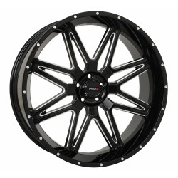 BKT TR 171 44x11.2-24 Tires on ST-7 Gloss Black Milled Black (24x9) Wheels
