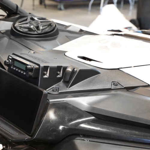 Rugged Radios Can-Am Maverick R Complete Communication Kit with Rocker Switch Bluetooth Intercom and 2-Way Radio