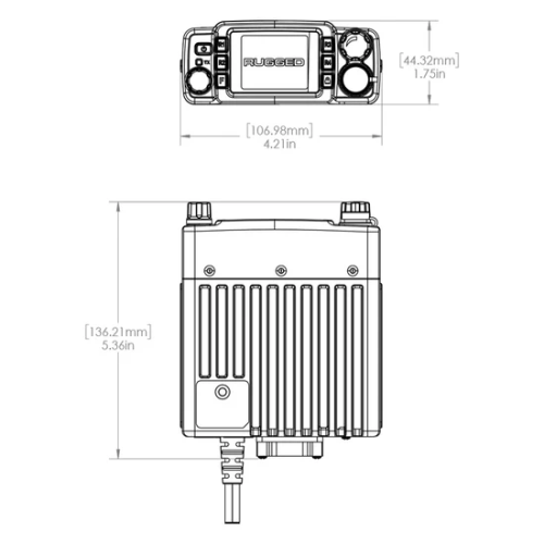 Rugged Radios Radio Kit Plus - GMR25 Waterproof GMRS Mobile Radio Kit with External Speaker