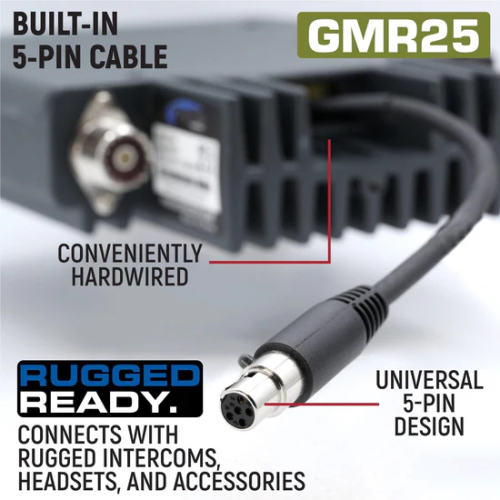 Rugged Radios Radio Kit Plus - GMR25 Waterproof GMRS Mobile Radio Kit with External Speaker