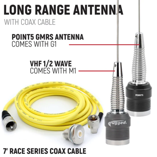 Rugged Radios Polaris RZR RS1 Complete Communication Kit with Bluetooth and 2-Way Radio