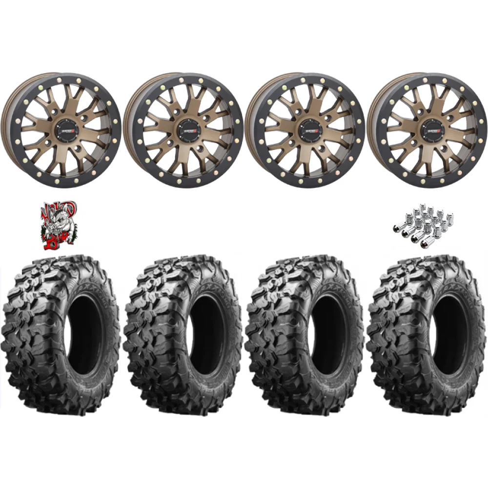 Maxxis Carnivore 32x10-14 Tires on SB-4 Bronze Beadlock Wheels, complete kit