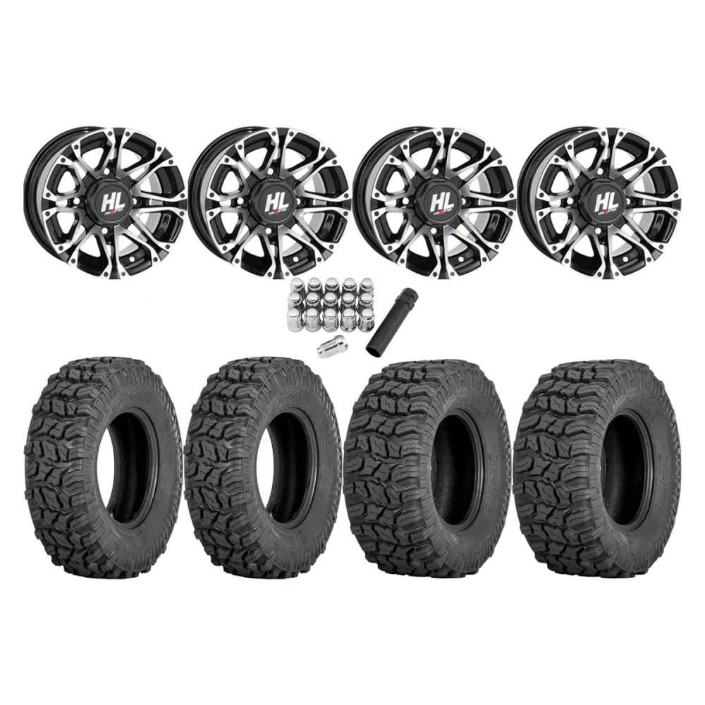 Sedona Coyote 25x8-12 & 25x10-12 Tires on HL3 Machined Wheels, complete kit