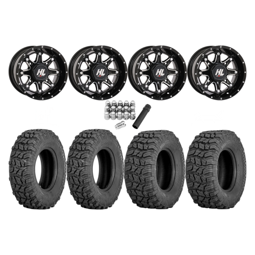 Sedona Coyote 25x8-12 & 25x10-12 Tires on HL4 Gloss Black Milled Wheels