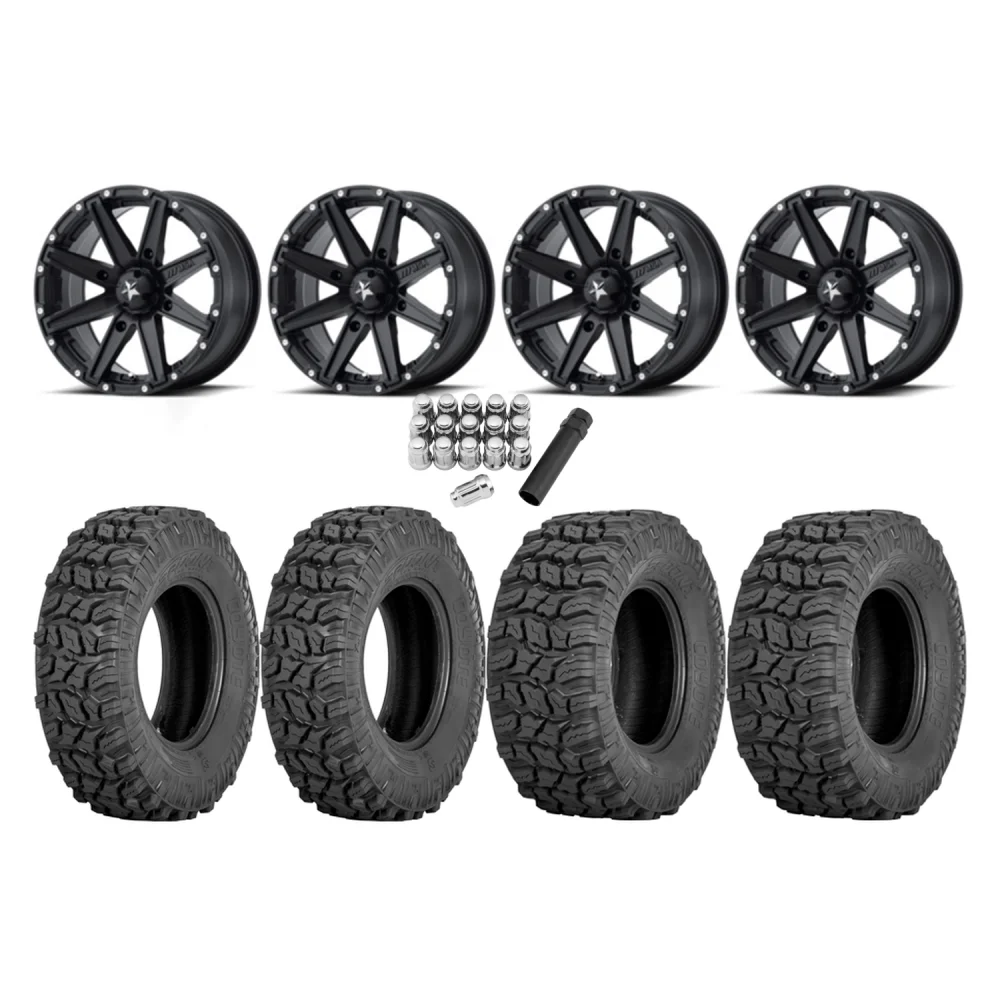 Sedona Coyote 25x8-12 & 25x10-12 Tires on MSA M33 Clutch Wheels, complete kit