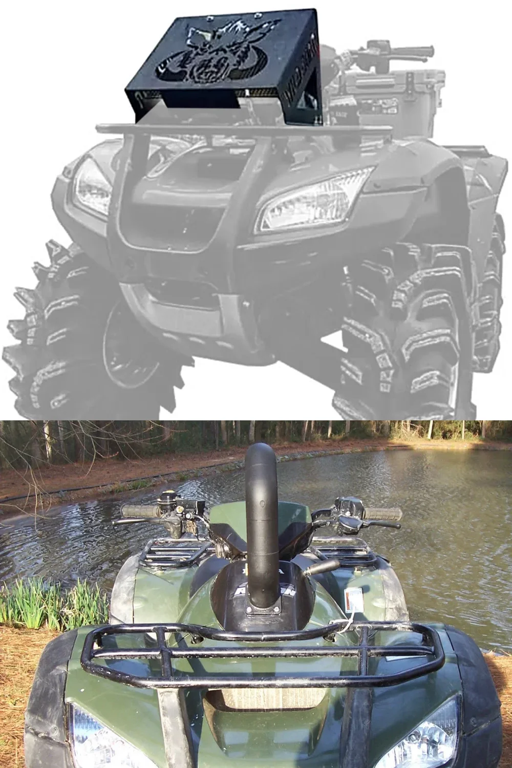 Wild Boar radiator relocation and snorkel combo kit for Honda Rincon 650 and 680