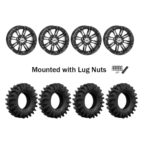 Terminator 29.5x10-14 Tires on STI HD3 Black Wheels