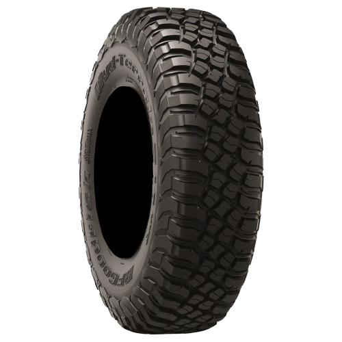 BFGoodrich Mud-Terrain KM3 28x10-14 Tires on MSA M52 Radar Gloss Black Wheels