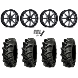 Alliance 337 Deep Lug 44x11.2-24 (8-ply) Tires on MSA M54 Spark Gloss Black Milled Wheels