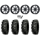Alliance 337 Deep Lug 44x11.2-24 (8-ply) Tires on MSA M54 Spark Gloss Black Milled Wheels