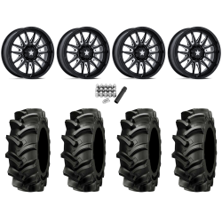 Alliance 337 Deep Lug 44x11.2-24 (8-ply) Tires on MSA M55 Commander Gloss Black Milled Wheels