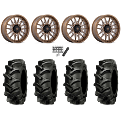 Alliance 337 Deep Lug 44x11.2-24 (8-ply) Tires on MSA M55 Commander Gloss Bronze Milled Wheels