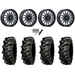 Alliance 337 Deep Lug 44x11.2-24 (8-ply) Tires on MSA M55 Commander Matte Gunmetal Wheels