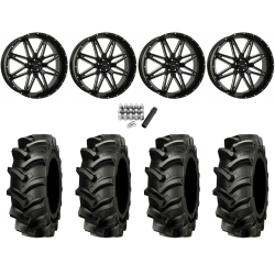 Alliance 337 Deep Lug 44x11.2-24 (8-ply) Tires on System 3 Offroad ST-7 Gloss Black & Milled (24x9) Wheels