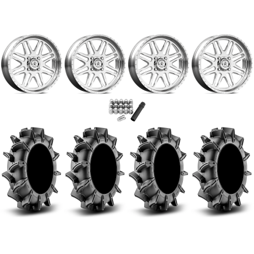 Assassinator Mud Tires 36x8-20 on American Force K07 Energy Polished Forged Wheels