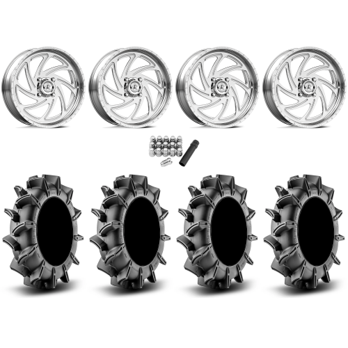 Assassinator Mud Tires 36x8-20 on American Force K11 Seven Polished Forged Wheels Assassinator Mud Tires 36x8-20 on American Force K11 Seven Polished Forged Wheels