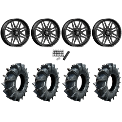 Assassinator Mud Tires 40x10-24 on American Force K07 Energy Black Forged Wheels