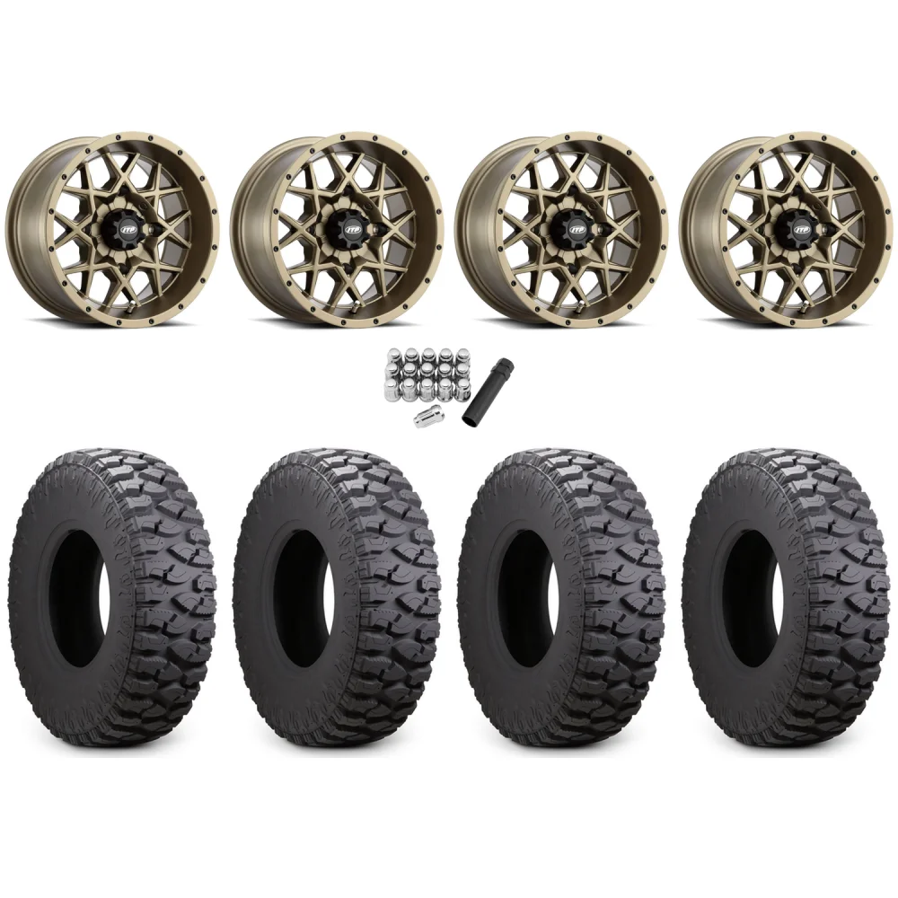 Atturo Trail Blade Boss 30x10-14 (8ply) Radial Tires on ITP Hurricane Bronze Wheels, complete kit