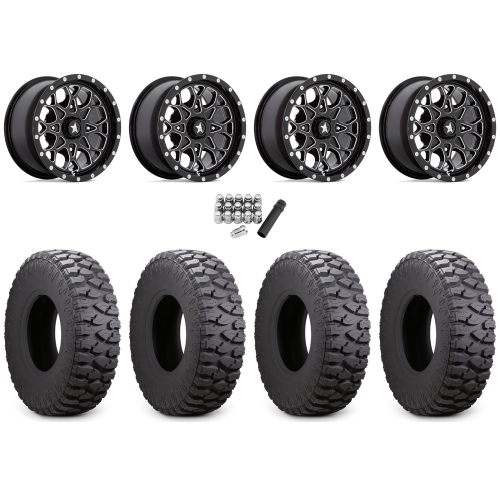 Atturo Trail Blade Boss 30x10-14 (8ply) Radial Tires on MSA M45 Portal Gloss Black Milled Wheels