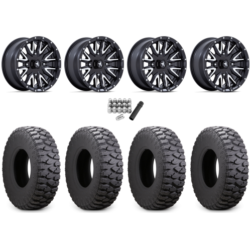 Atturo Trail Blade Boss 30x10-14 (8ply) Radial Tires on MSA M49 Creed Matte Black & Machined Wheels