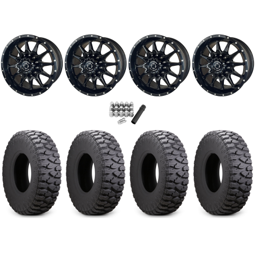 Atturo Trail Blade Boss 35x10-15 (8ply) Radial Tires on Frontline 762 Gloss Black Wheels