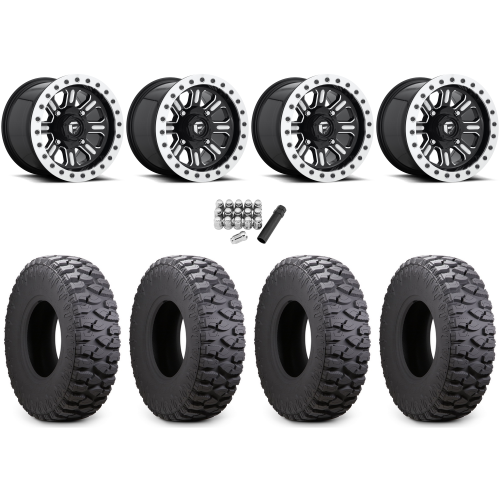 Atturo Trail Blade Boss 33x10-15 (8ply) Radial Tires on Fuel Hardline Gloss Black Milled Beadlock Wheels