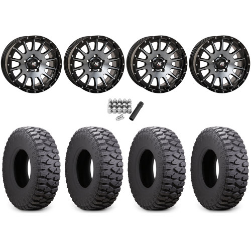 Atturo Trail Blade Boss 30x10-15 (8ply) Radial Tires on High Lifter HL25 Dark Tint Grey Wheels