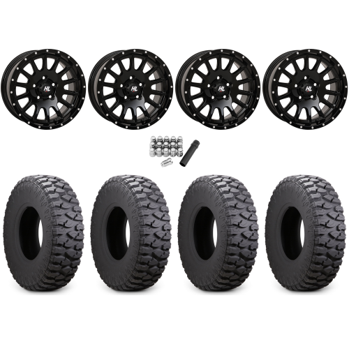 Atturo Trail Blade Boss 33x10-15 (8ply) Radial Tires on High Lifter HL25 Gloss Black Wheels