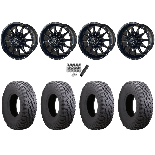 Atturo Trail Blade X/T 35x10-15 (8ply) Radial Tires on Frontline 762 Gloss Black Wheels