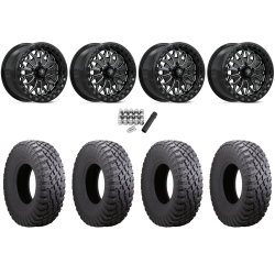 Atturo Trail Blade X/T 32x10-15 (8ply) Radial Tires on MSA M53 Bolo Gloss Black Milled Beadlock Wheels