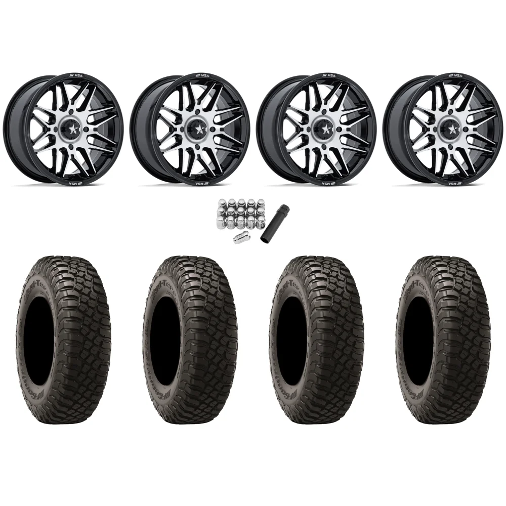 BFGoodrich Mud-Terrain KM3 32x10-14 Tires on MSA M52 Radar Machined Wheels, complete kit