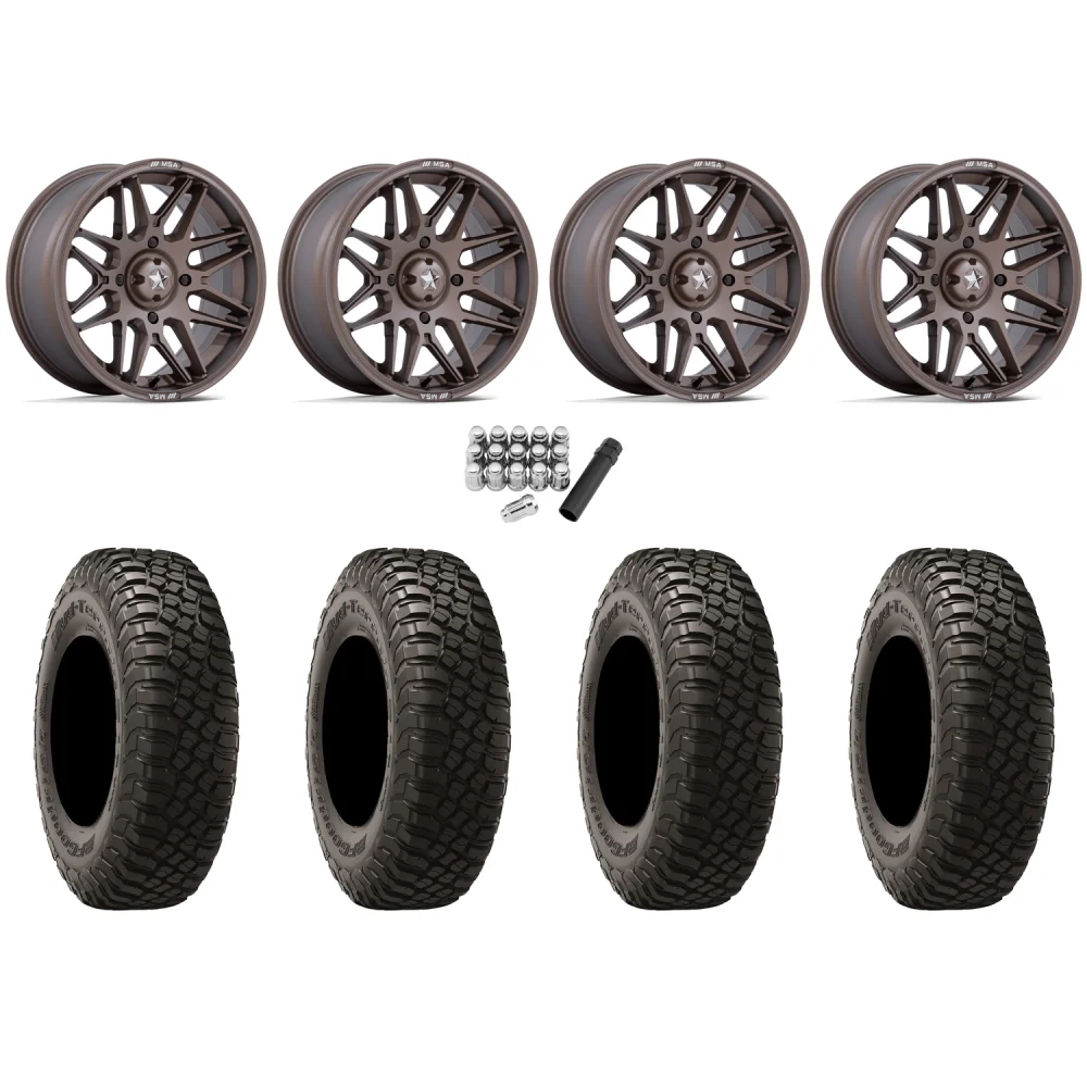 BFGoodrich Mud-Terrain KM3 30x10-14 Tires on MSA M52 Radar Matte Bronze Wheels, complete kit