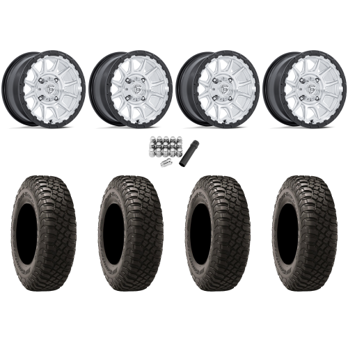 BFGoodrich Mud-Terrain KM3 30x10-15 (8ply) Radial Tires on Fuel Piston Hyper Silver Machined Wheels