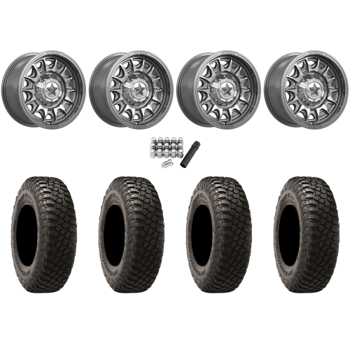 BFGoodrich Mud-Terrain KM3 30x10-15 (8ply) Radial Tires on MSA M55 Commander Platinum Machined Wheels