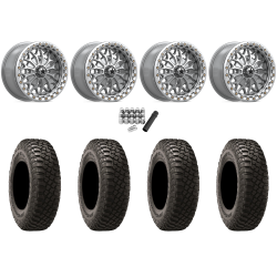 BFGoodrich Mud-Terrain KM3 32x10-15 (8ply) Radial Tires on MSA M53 Bolo Gloss Silver Beadlock Wheels