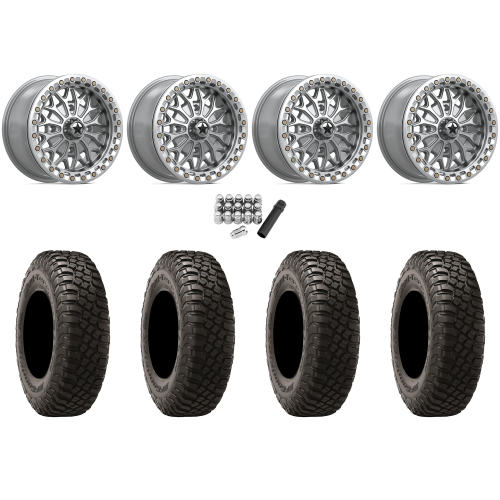 BFGoodrich Mud-Terrain KM3 30x10-15 (8ply) Radial Tires on MSA M53 Bolo Gloss Silver Beadlock Wheels