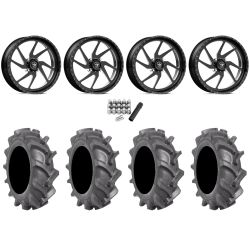 BKT AT 171 33x9-20 Tires on American Force K02 Sonic Black Forged Wheels