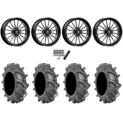 BKT AT 171 33x9-20 Tires on American Force K03 Alpine Black Forged Wheels